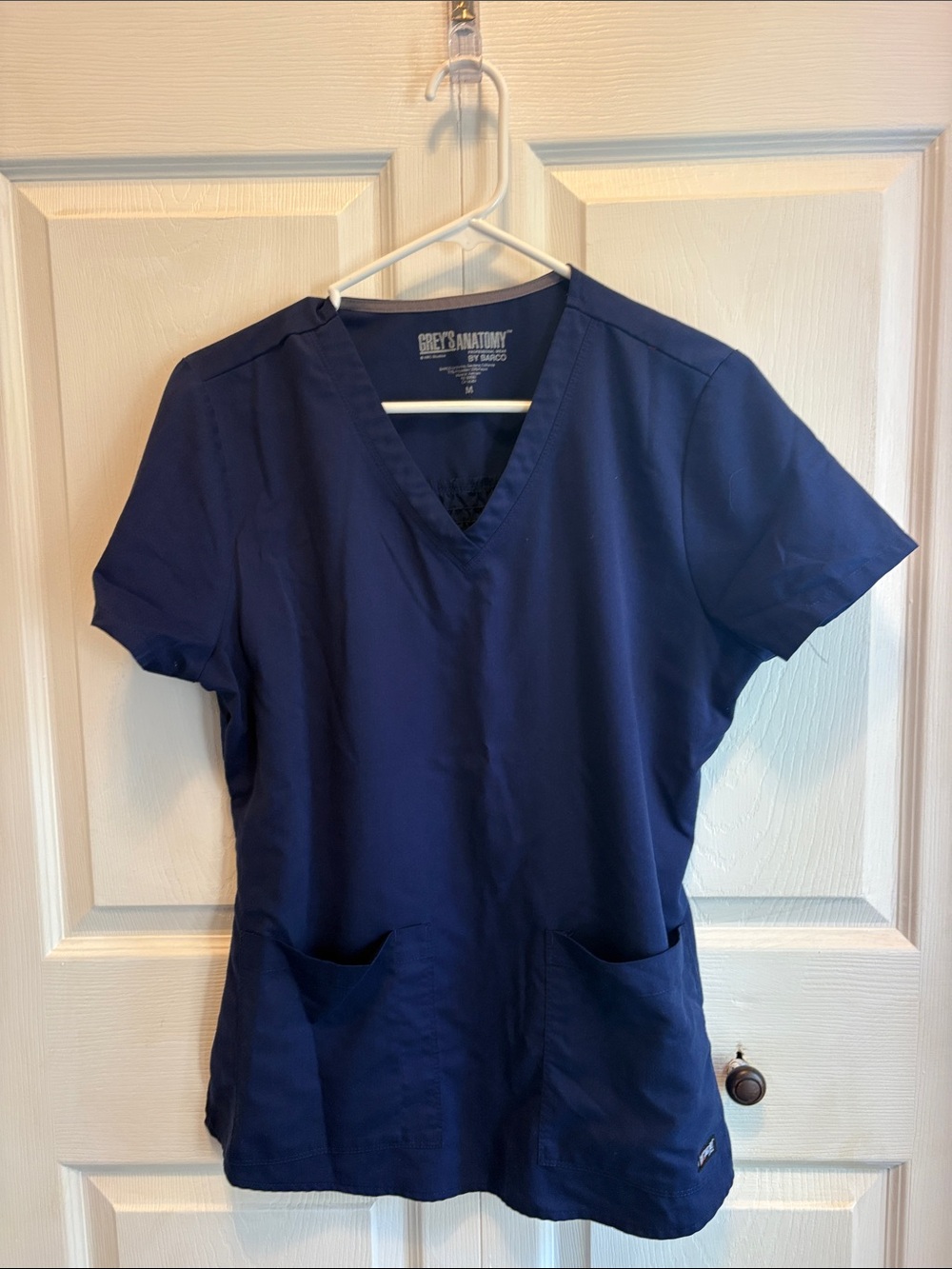 Grey's Anatomy Women's Navy V-Neck Medical Scrub Top